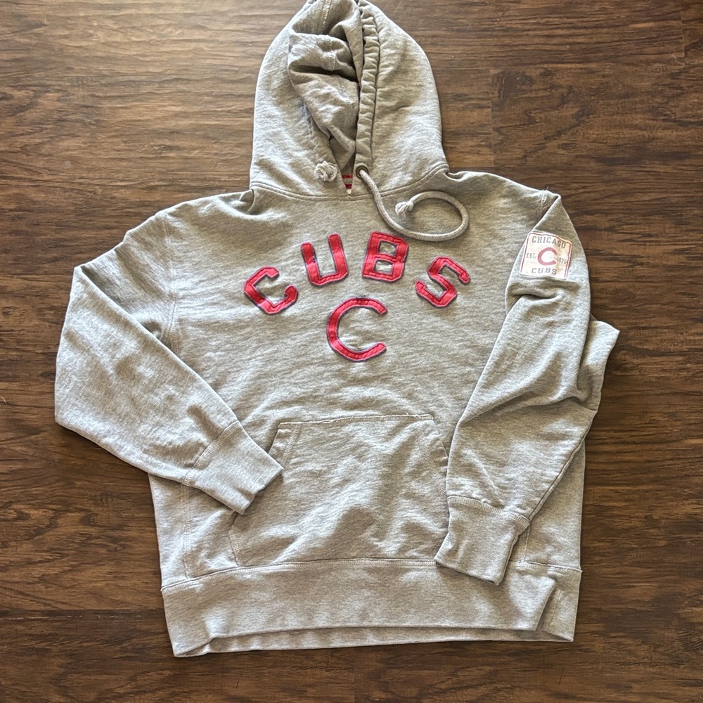 Chicago Cubs Gray Hoodie with Red Lettering